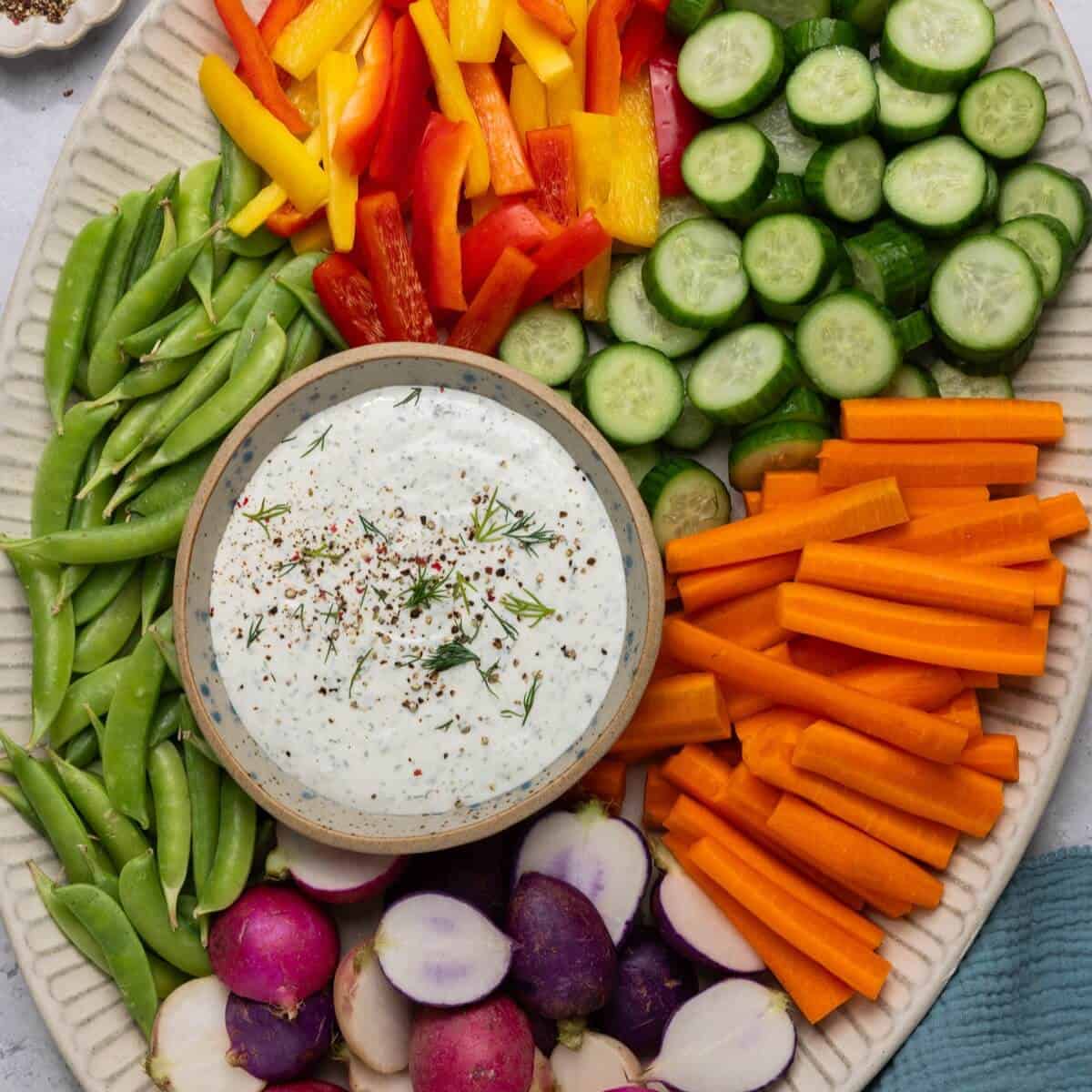 Easy High Protein Cottage Cheese Ranch Dressing Dip Begin With Balance