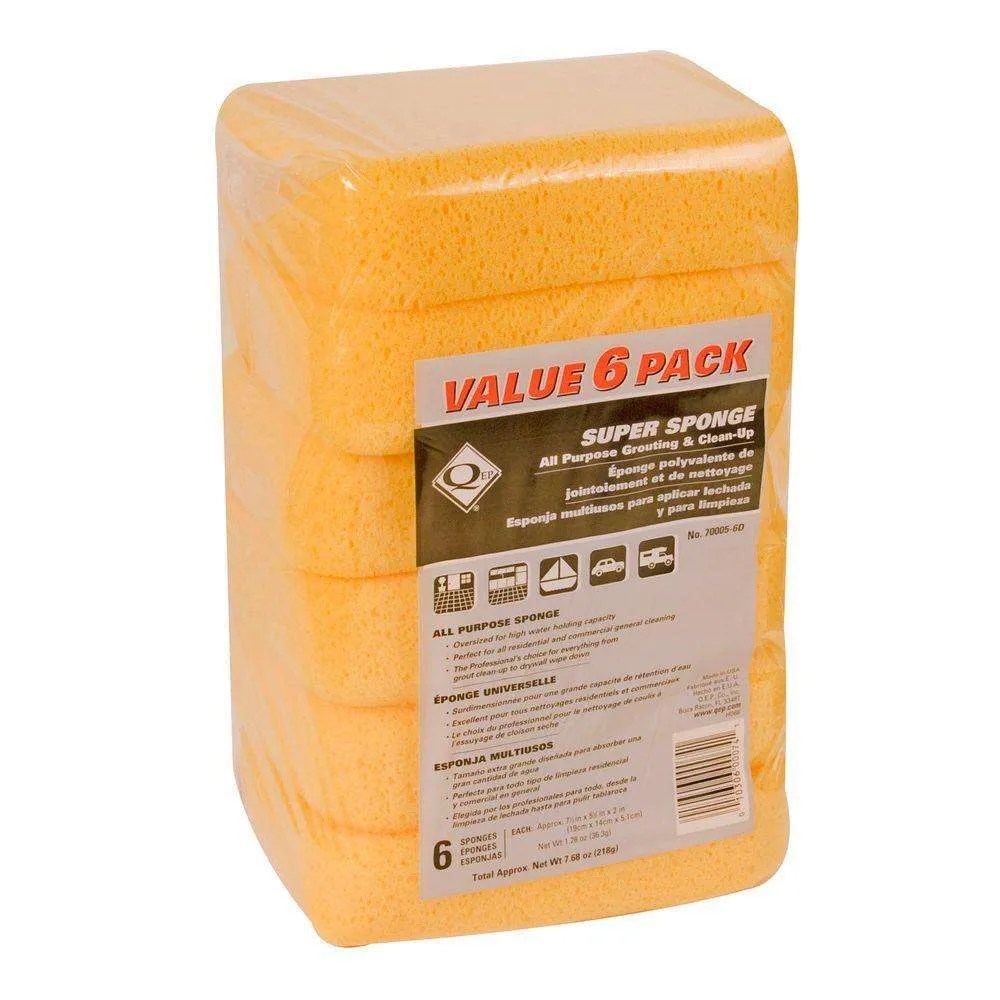Extra Large Grouting, Cleaning, and Washing Sponge (6 Pack) Be Green