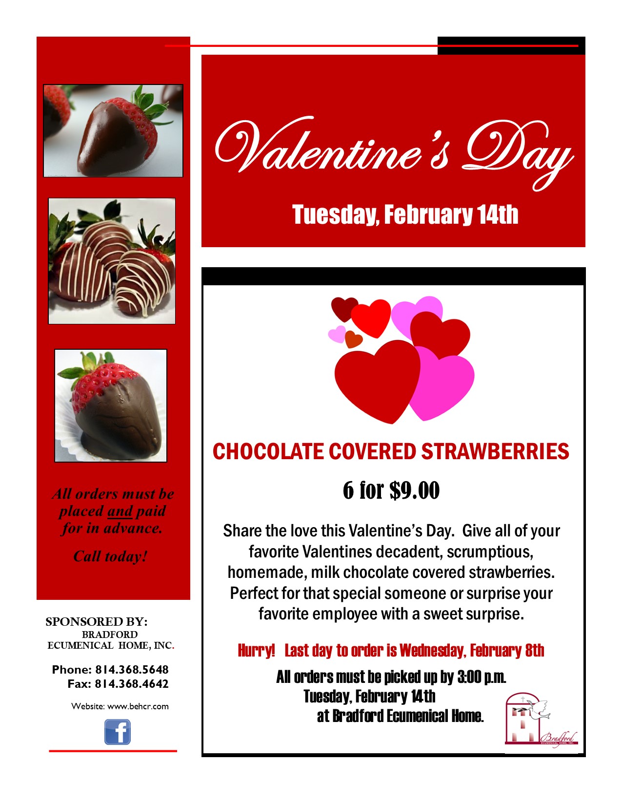 Valentine’s Day Chocolate Covered Strawberry Sale Bradford