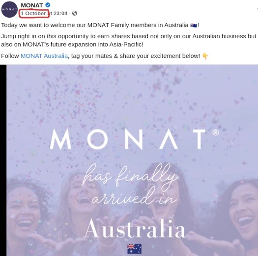 Monat's Australian launch is a pyramid scheme?