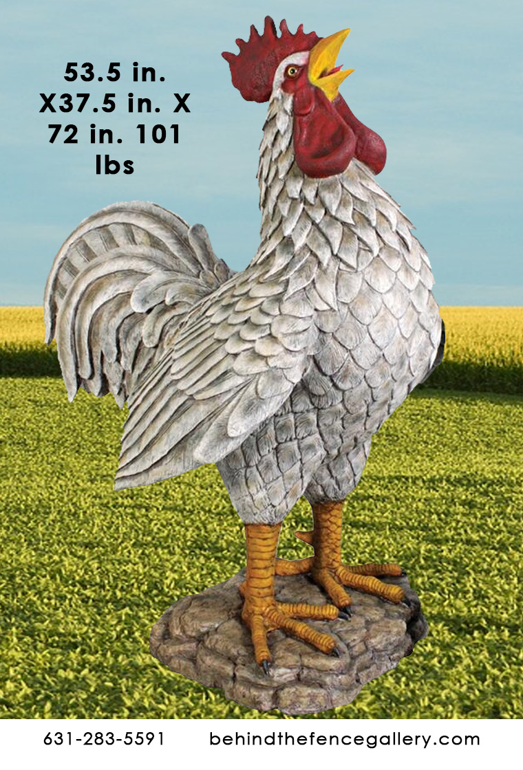 Roadside Rooster Statue [NE110114] Behind the Fence Statues Gallery