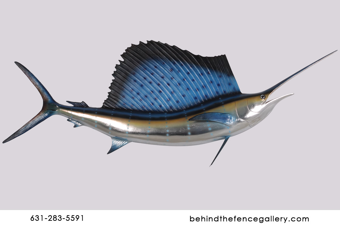 Sailfish Fish Wall Mounted Fiberglass Statue [NAU190034H] 449.99