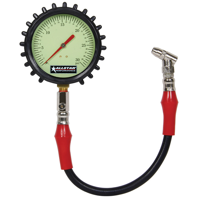 Allstar 4" Tire Pressure Gauge, 030 PSI
