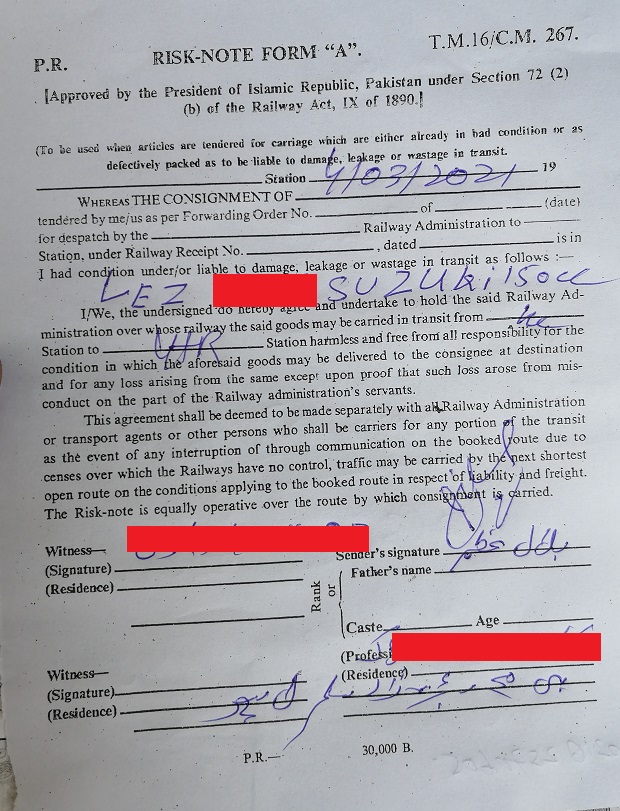 How to parcel and ship your motorbike on Train in Pakistan