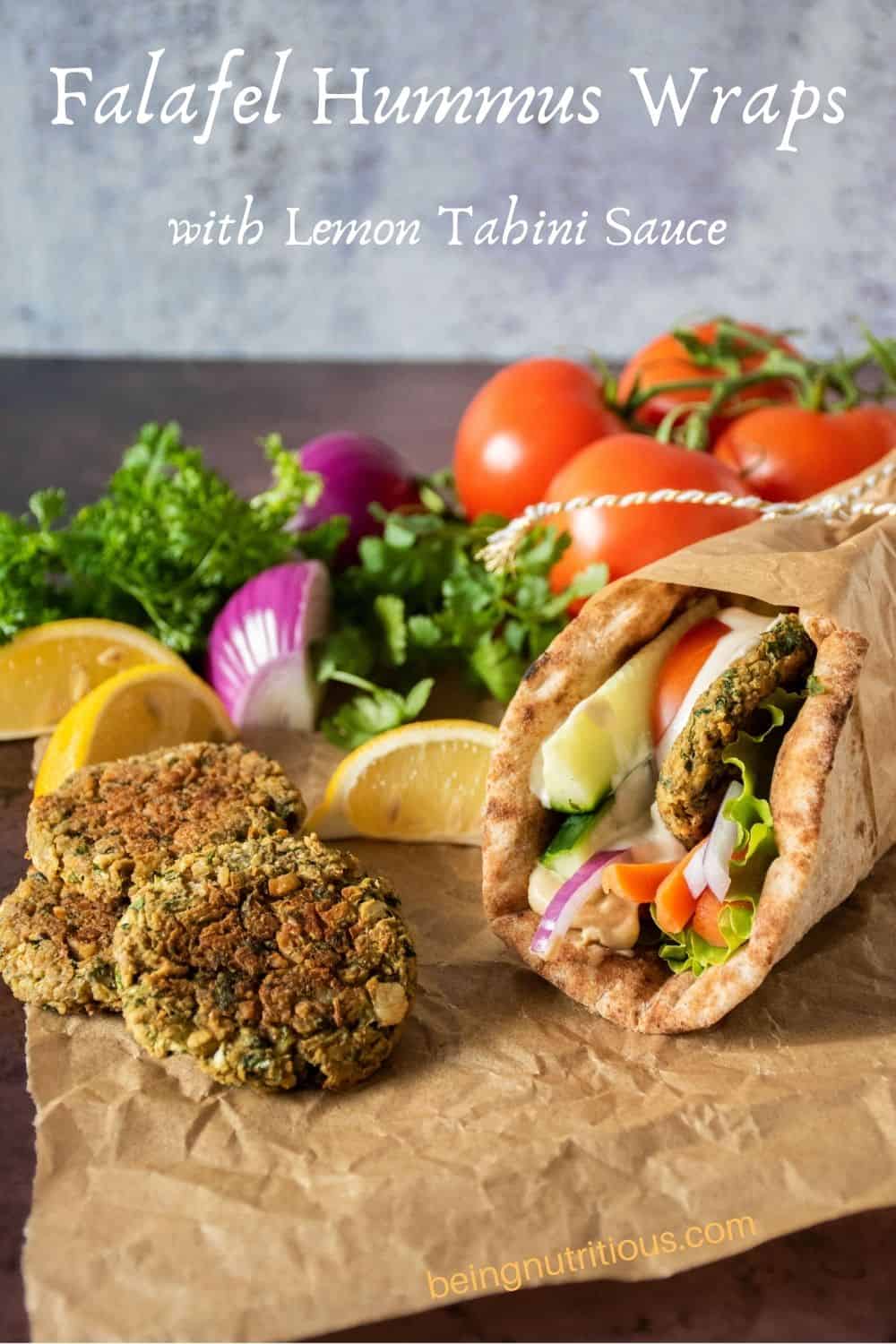 Falafel Hummus Pita Wraps Being Nutritious
