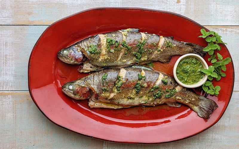 Baked Rainbow Trout Be Inspired Food Wine Travel