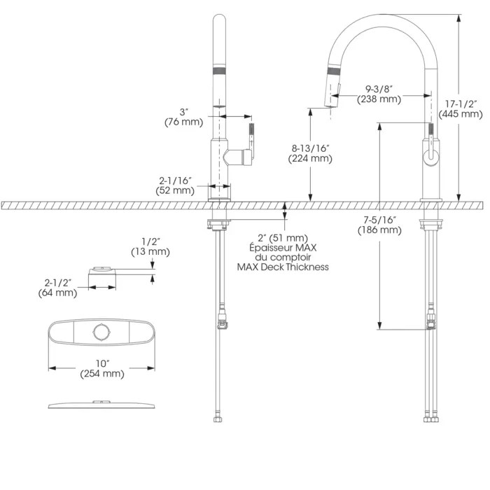 Kitchen Sink Faucet with Swivel PullDown Spout Belanger