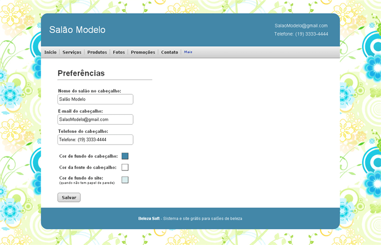 Exemplos de Sites Beleza Soft