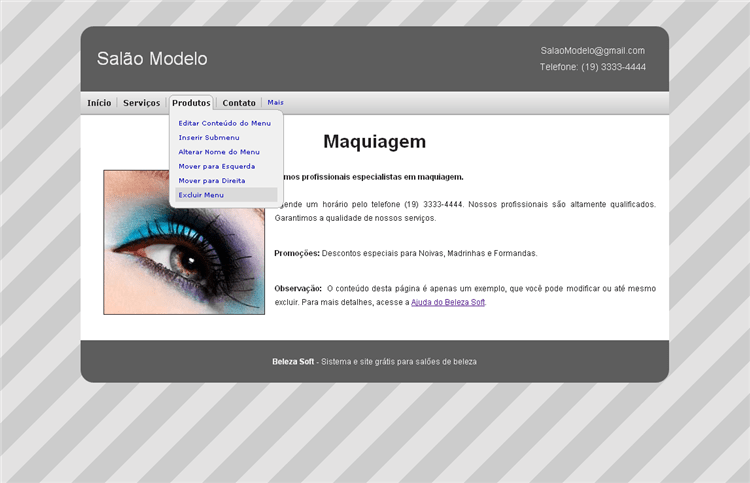 Exemplos de Sites Beleza Soft