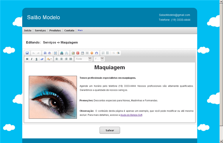 Exemplos de Sites Beleza Soft