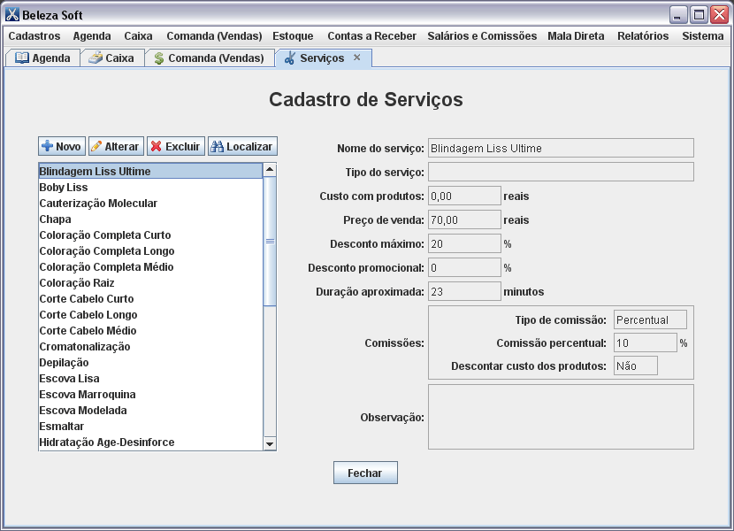 Telas do Programa Beleza Soft