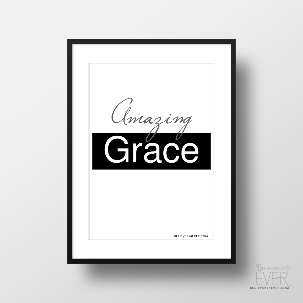 Amazing grace Christian and inspirational poster wall art print