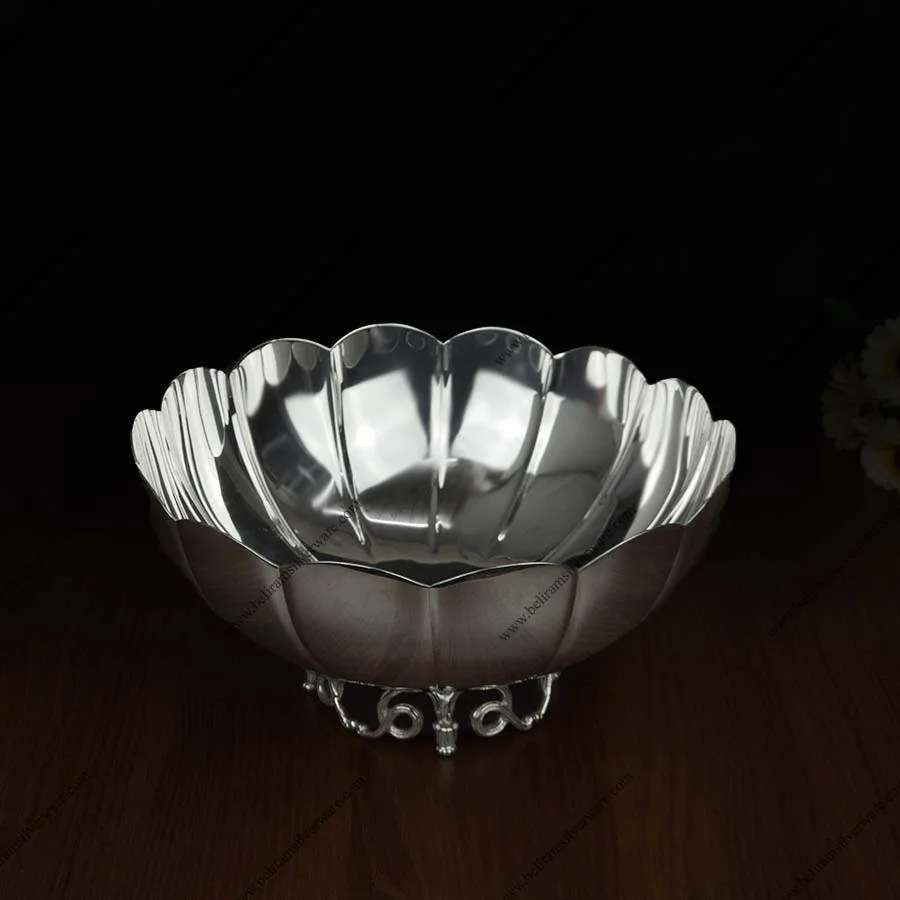 Scalloped Edge Fluted Silver Bowl Beliram Silverware