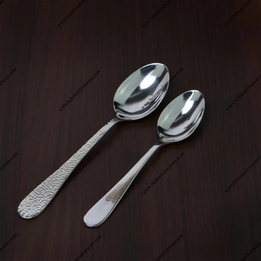 Textured Silver Spoon Set Beliram Silverware