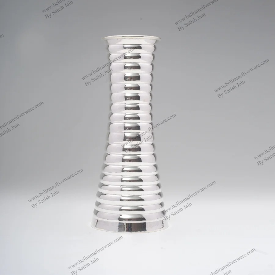 Coil Shaped Silver Vase Decor • Beliram Silverware