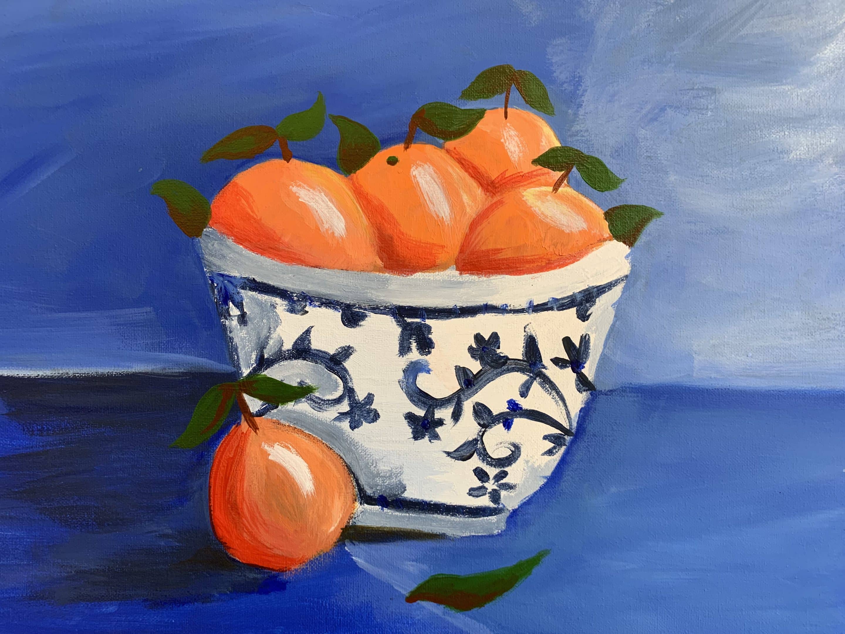 Sip and Paint Still Life Oranges Bella Ceramica Studio