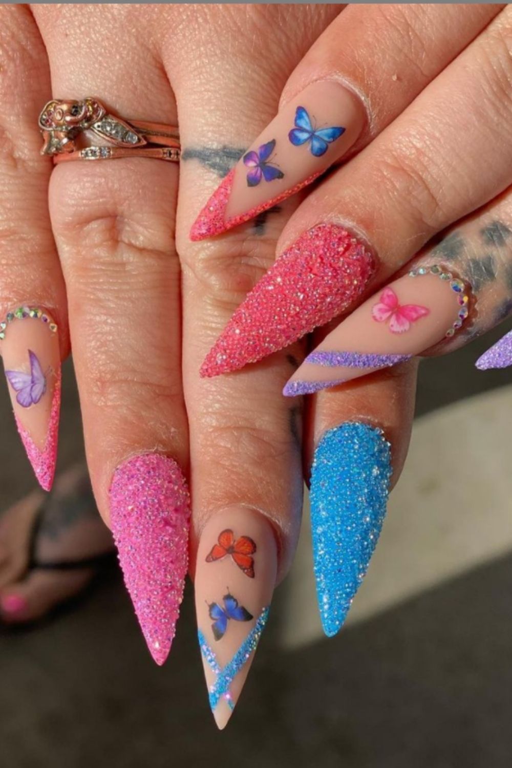 Glitter Acrylic Nails40 Awesome Summer Nail Designs To Inspire You!