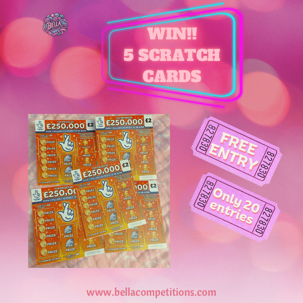 Win 5x £2 scratch cards for free! Bella Competitions