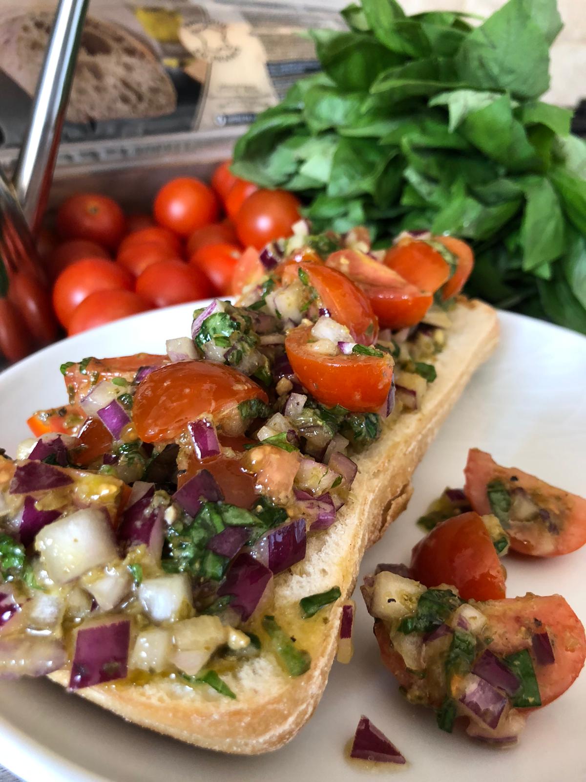Tomato & Pesto Bruschetta Bella Mia Pizza
