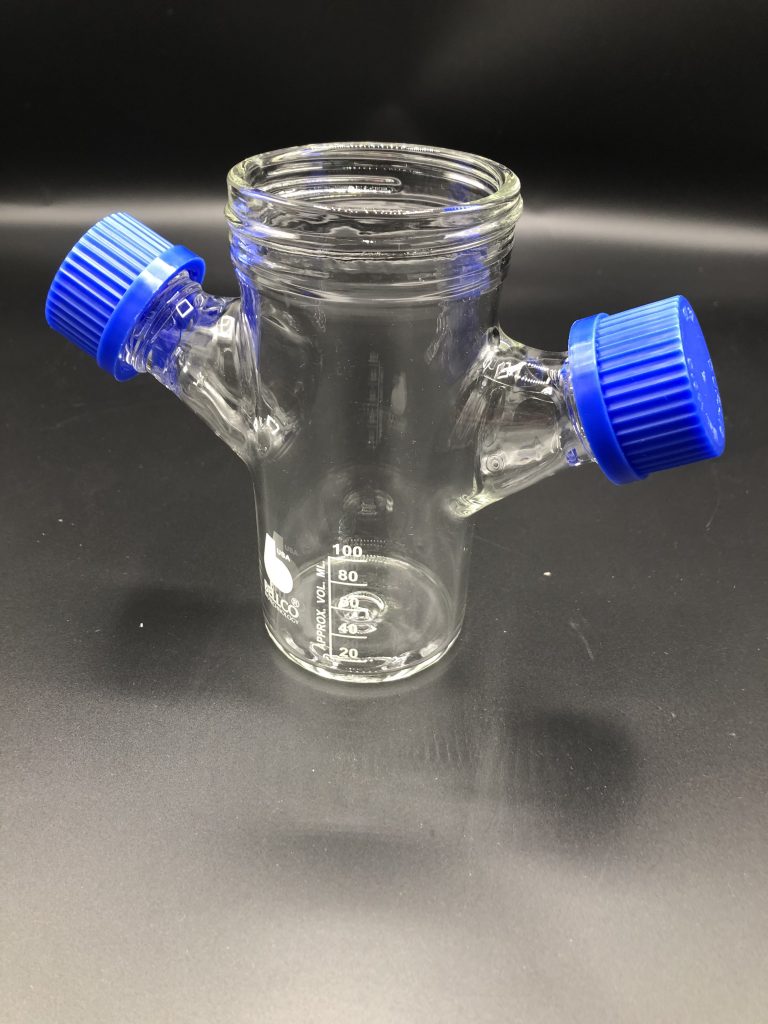 MicroCarrier Spinner Flask Only w/ Bottom Dimple 100mL SKU 196510100