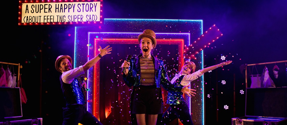 A Super Happy Story (About Feeling Super Sad) is a sparky, sparkling comedy about depression, both thought-provoking and powerful.