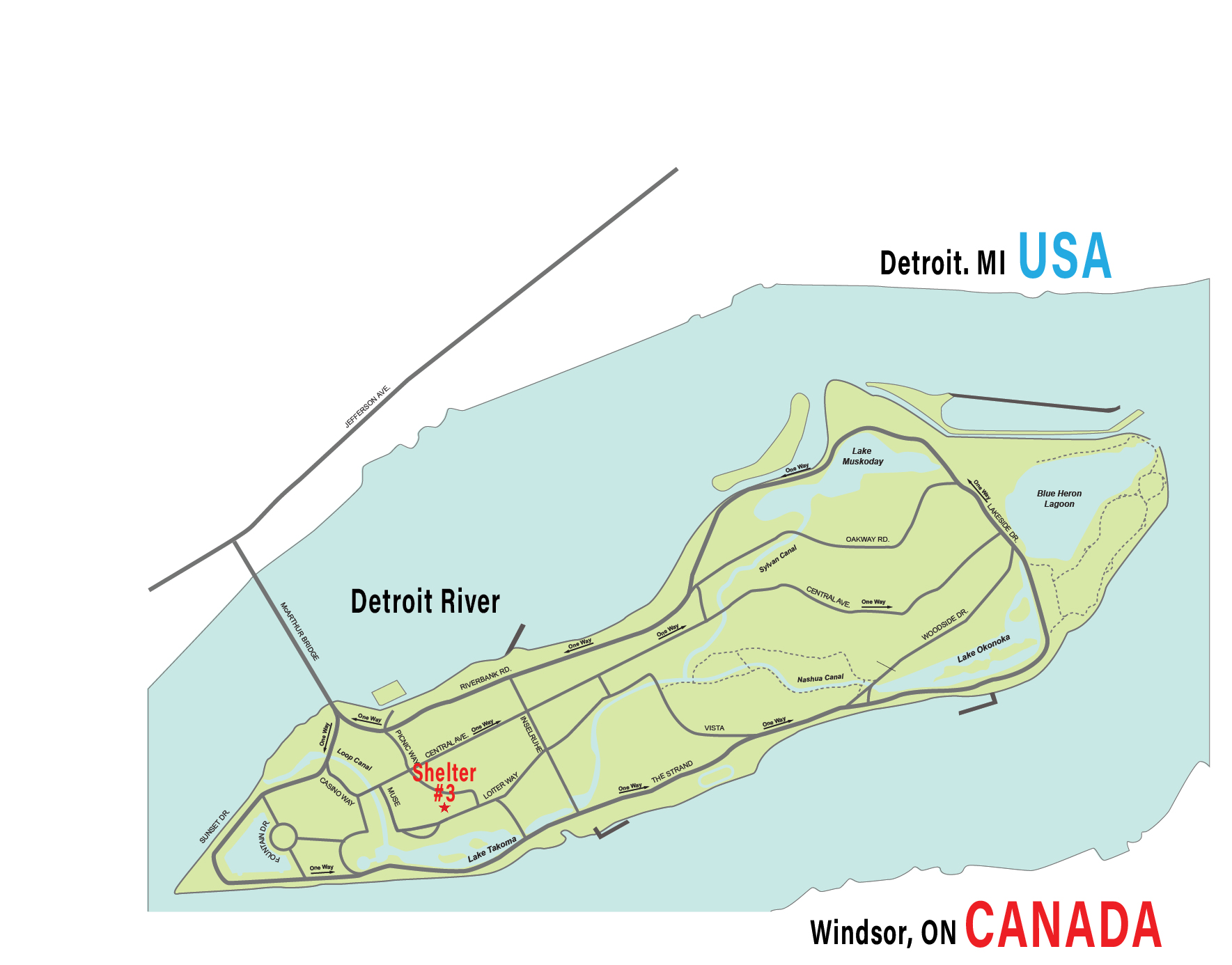 Location and Park Entrance Belle Isle Stiga Open