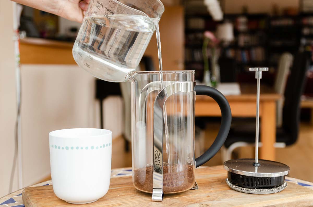 French Press Kaffeezubereitung Schritt für Schritt bellendo