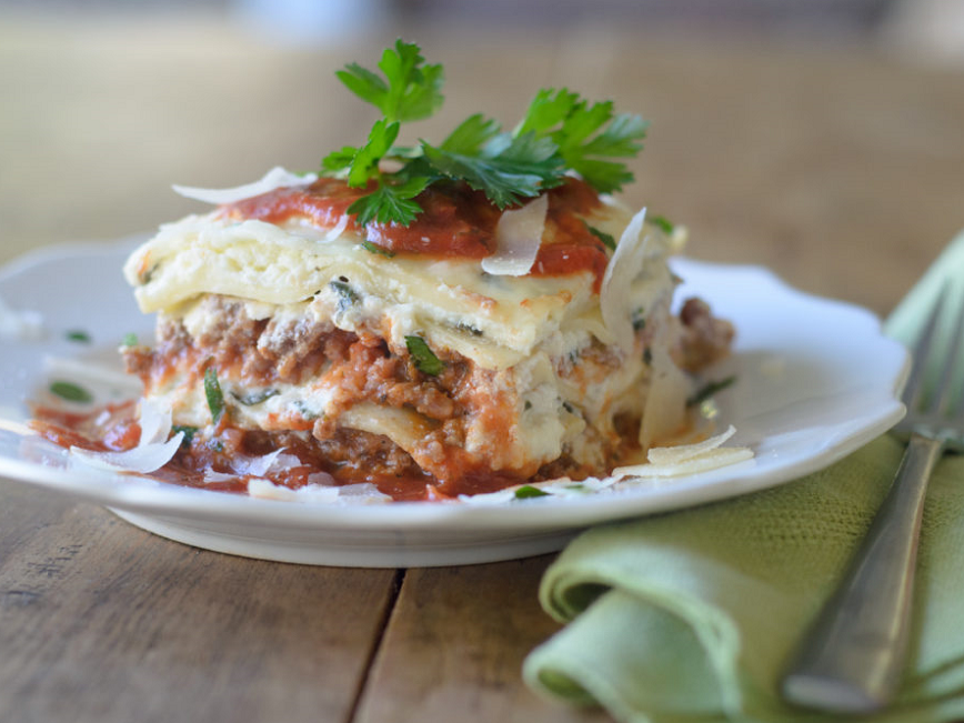 Cheesy Lasagna with Baby Spinach Shellie Rushing Tomlinson