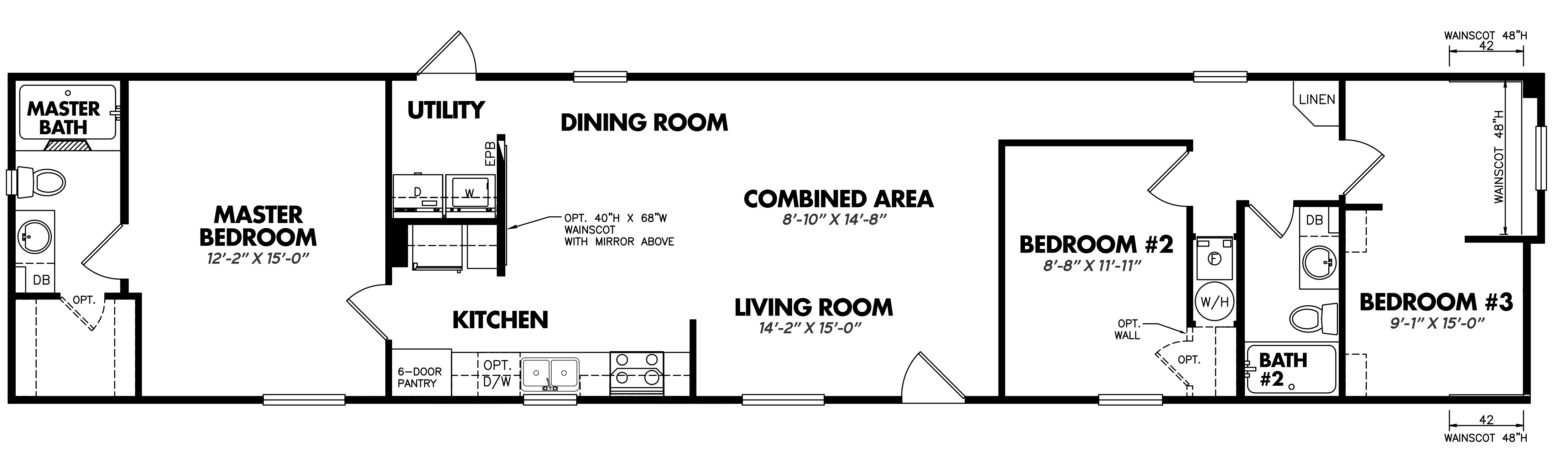Legacy 16x7632E 3 Bedroom 2 Bath Bell Mobile Homes