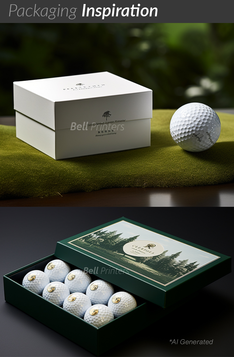 Premium Golf Ball Packaging Rigid Boxes Bell Printers
