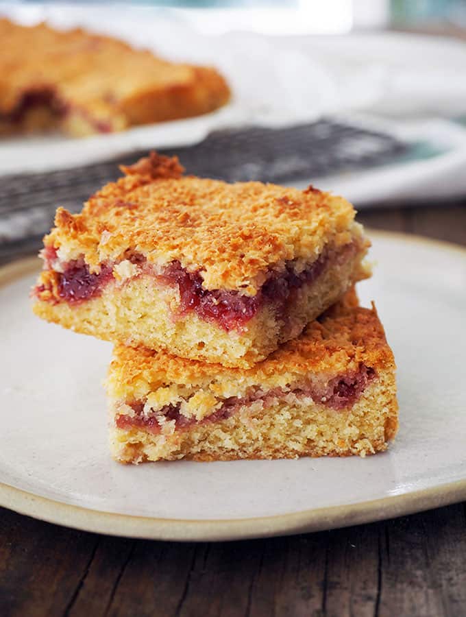 Coconut & Strawberry Jam Slice