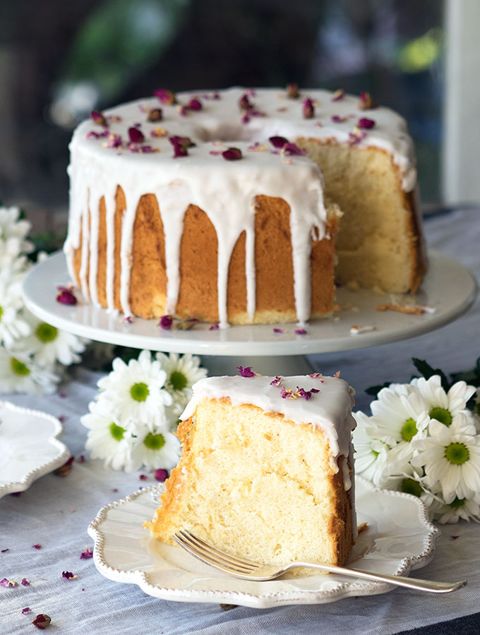 Vanilla Rose Chiffon Cake Pretty & Light as Air Belly Rumbles