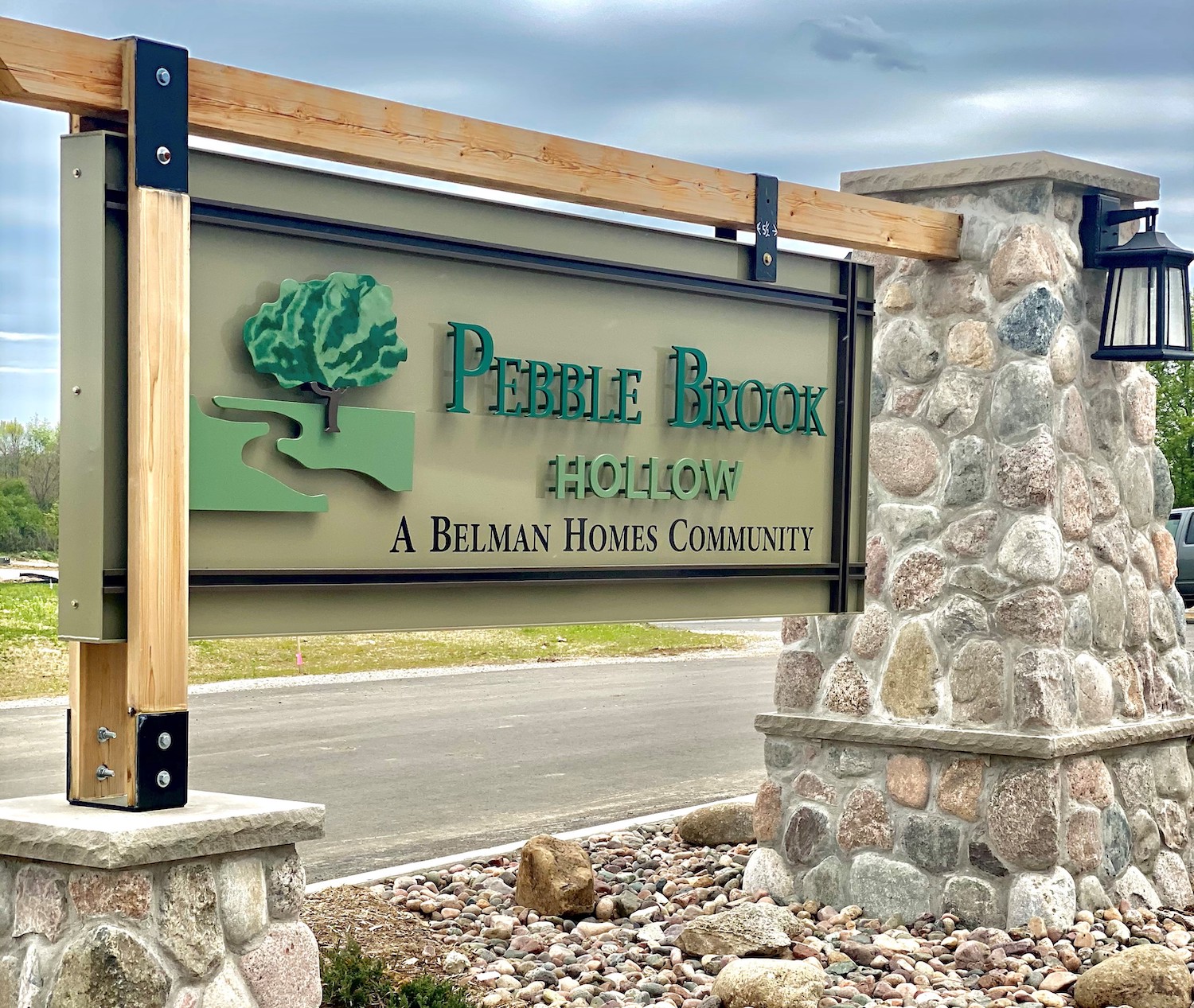 Pebble Brook Hollow Entrance Belman Homes