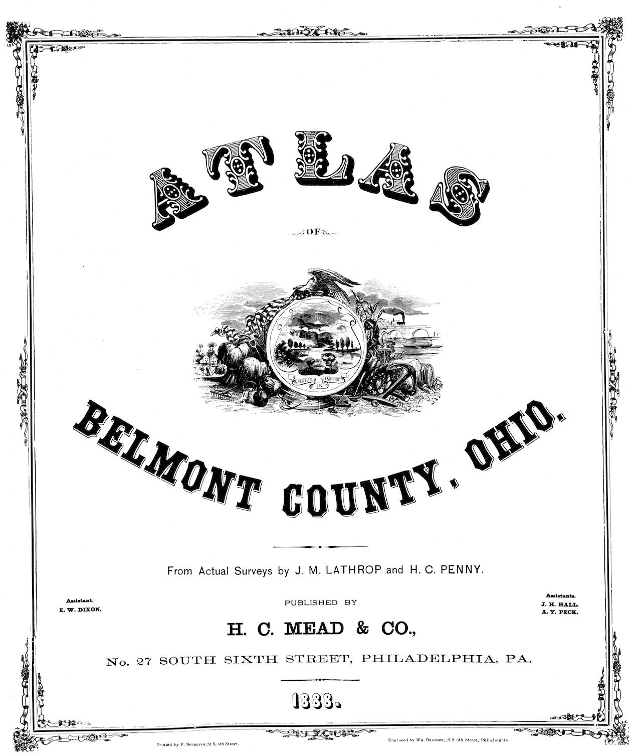 1888 Atlas Belmont County Engineer