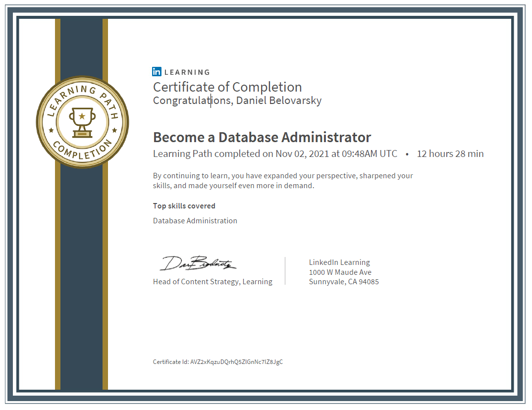 How To A Database Administrator Daniel Belovarsky
