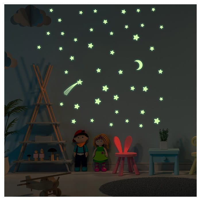 [en]Night Glowing Wall Stickers [ar]Décor White Stars Wall Stickers A lovely wall stickers to