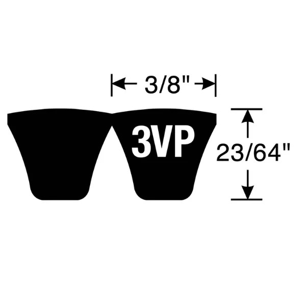 Gates 3VP1000 Predator VBelt(100 in) Belthubs