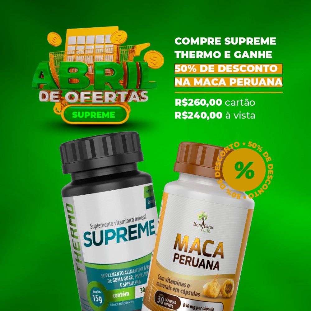 SUPREME THERMO + MACA PERUANA Bem Estar Life Fortal Loja Virtual