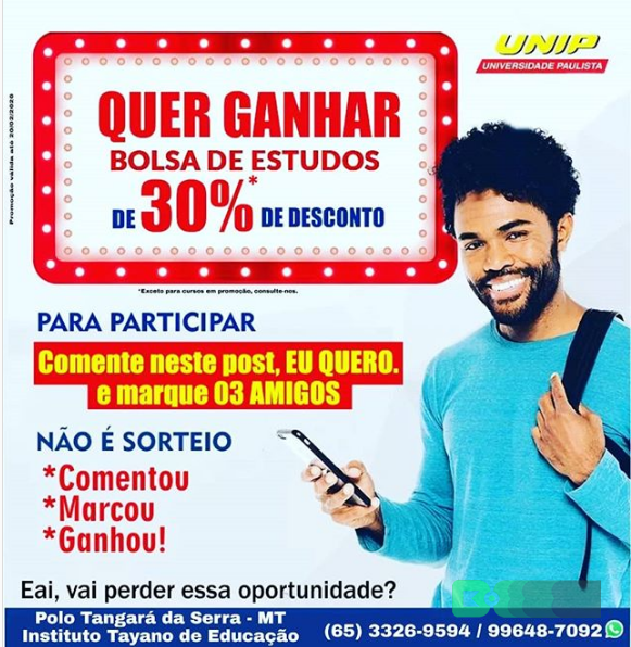 OPORTUNIDADE Instituto Tayano de Educação oferece BOLSA DE 30 em