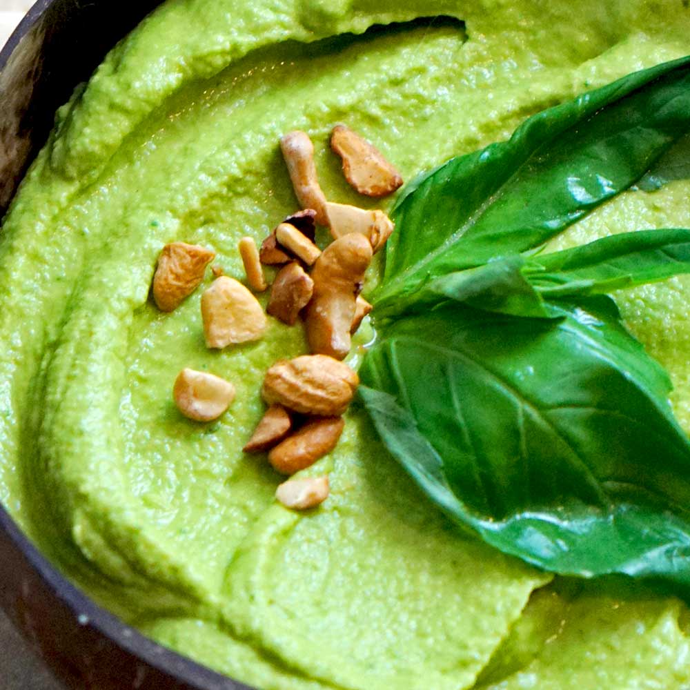 Basil Hummus Recipe That's as Delicious as It Is Colorful