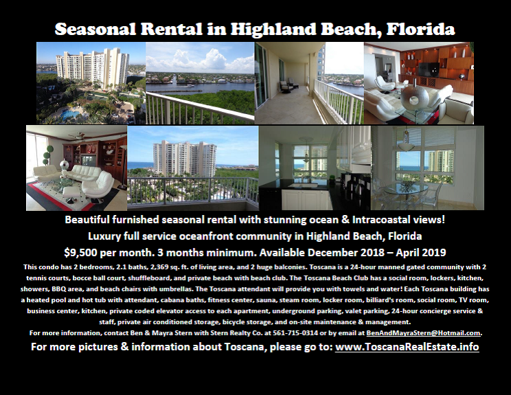 Toscana in Highland Beach Real Estate Market Update South Florida