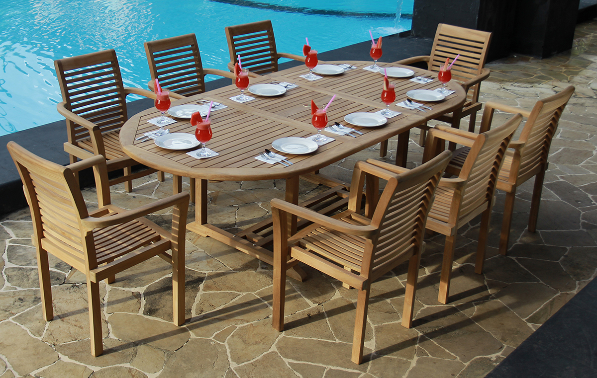 DUBLIN TEAK STACKING ARM CHAIR [8DUBSTNGCH] 438.79 BenchSmith