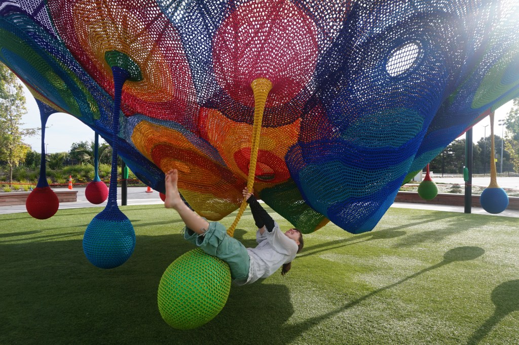Crochet Playground Beneath Blue Skies