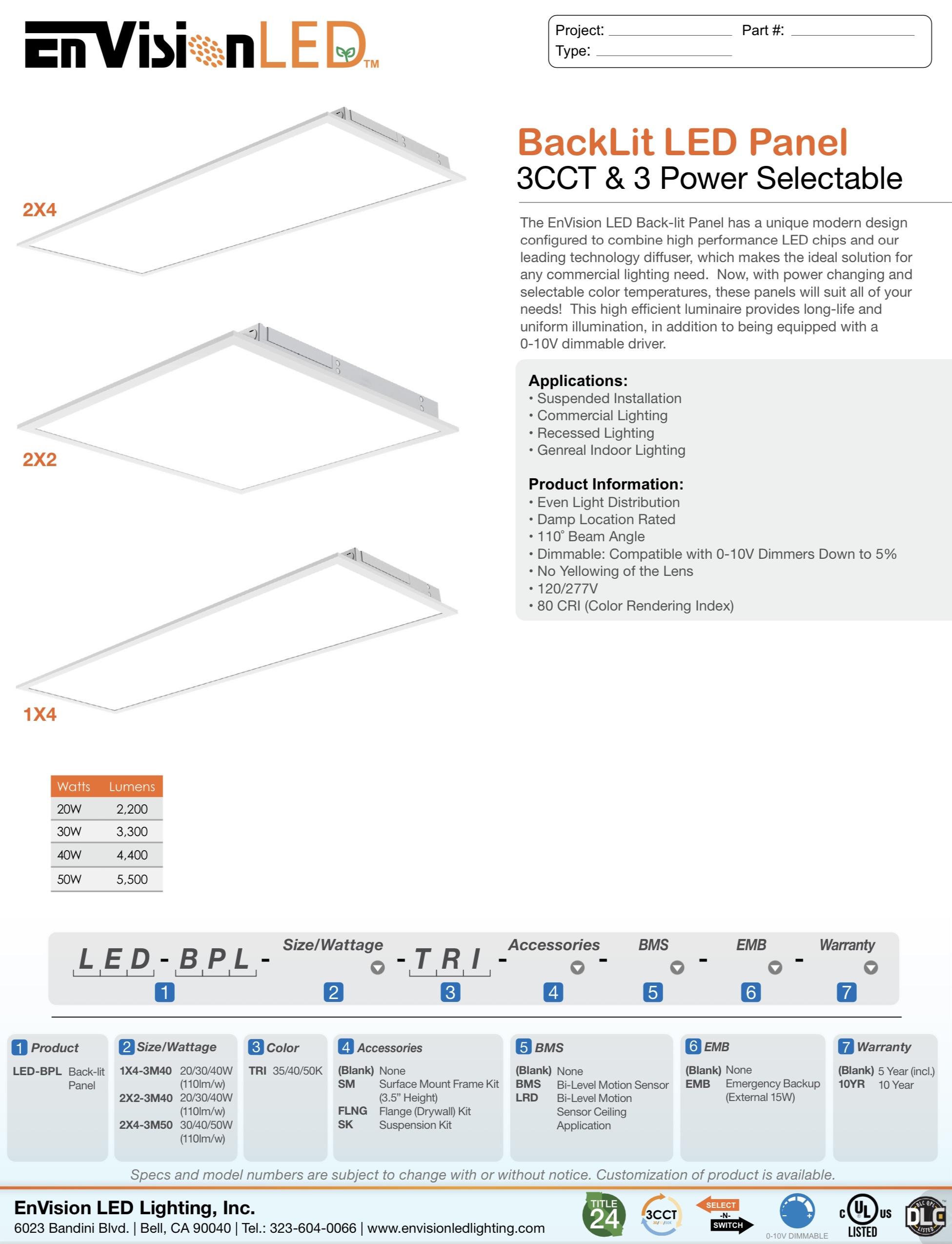 Envision ledBPL2x43m50Tri Hybrid Flat Panel Benergy