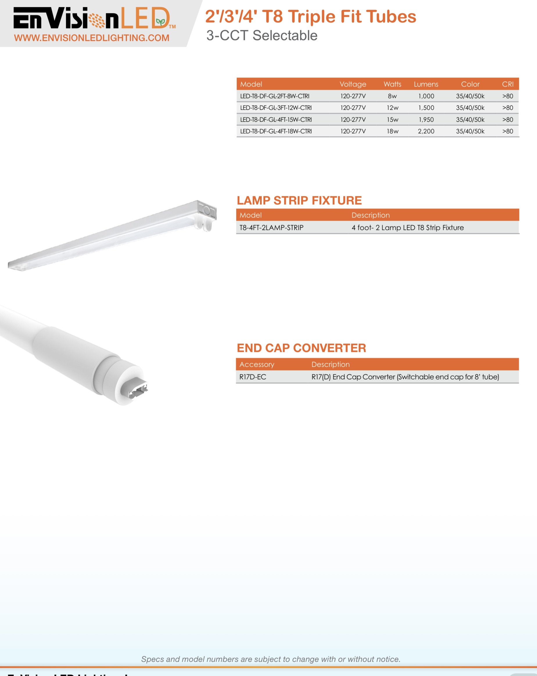 Envision 2' T8 Triple Fit Tube Benergy