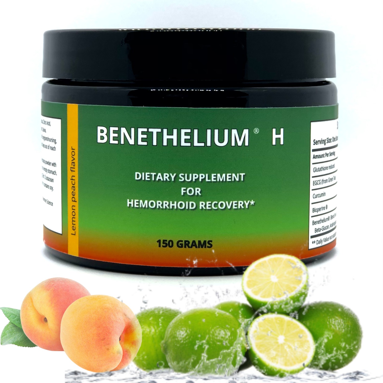 H Dietary Supplement for Hemorrhoids Lemon Peach Flavor