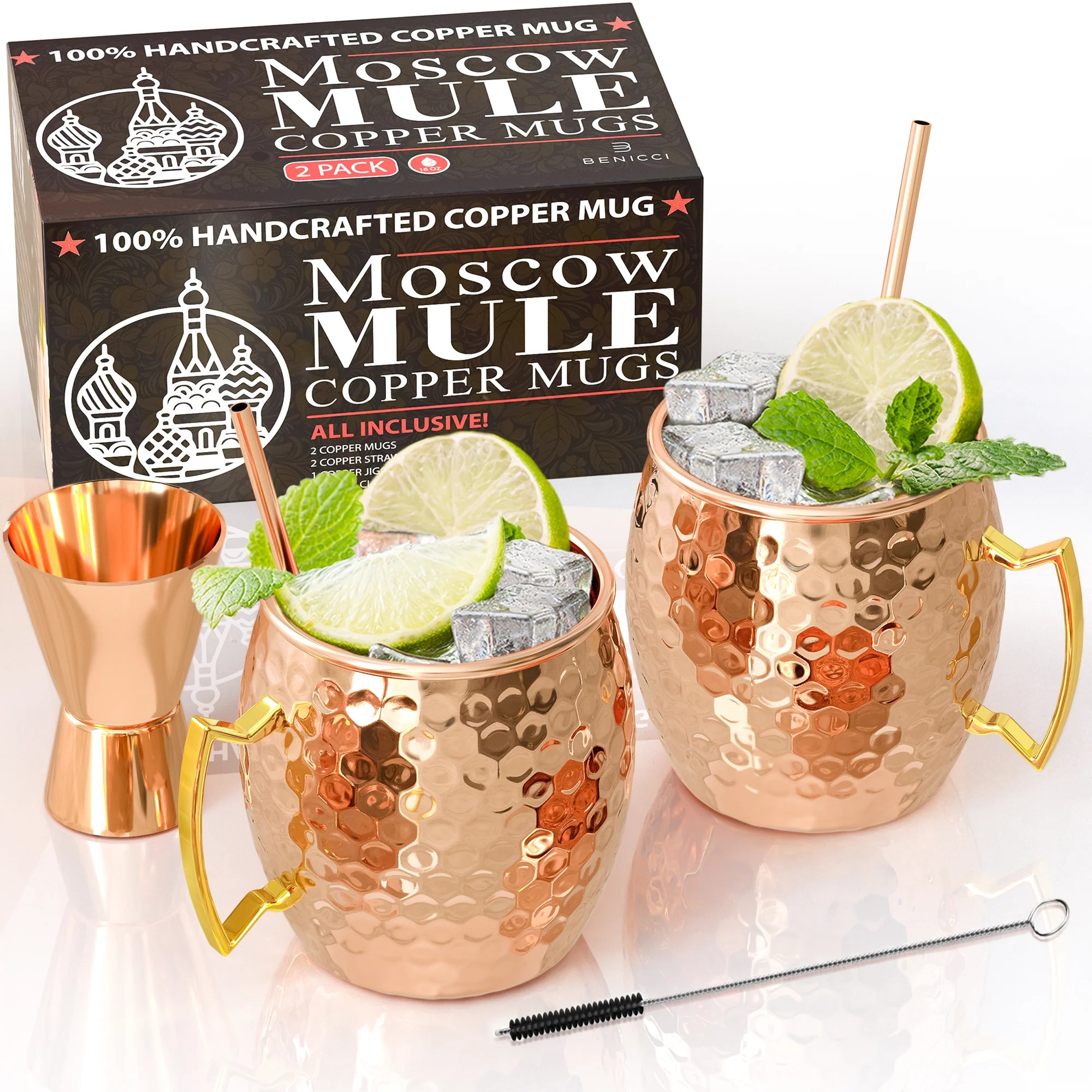 Moscow Mule Copper Mugs Set of 2 100 HANDCRAFTED Food Safe Pure