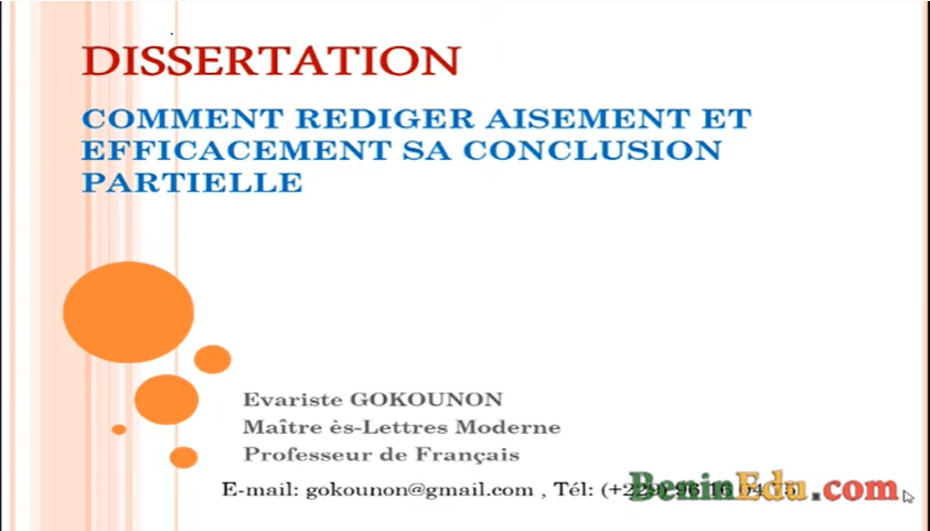 COMMENT REDIGER AISEMENT ET EFFICACEMENT SA CONCLUSION PARTIELLE