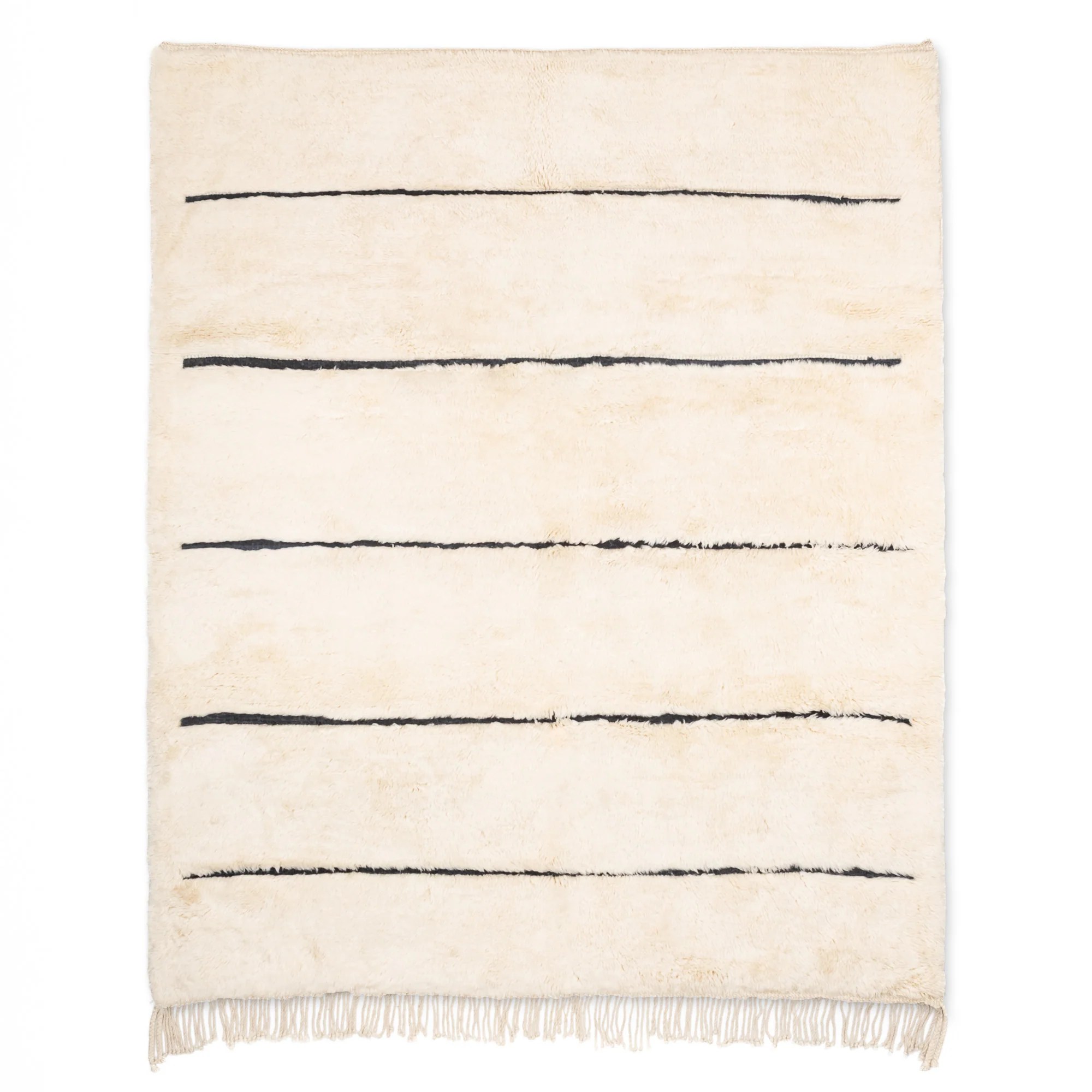 Symetrical Lines Premium shag Moroccan rug Benisouk