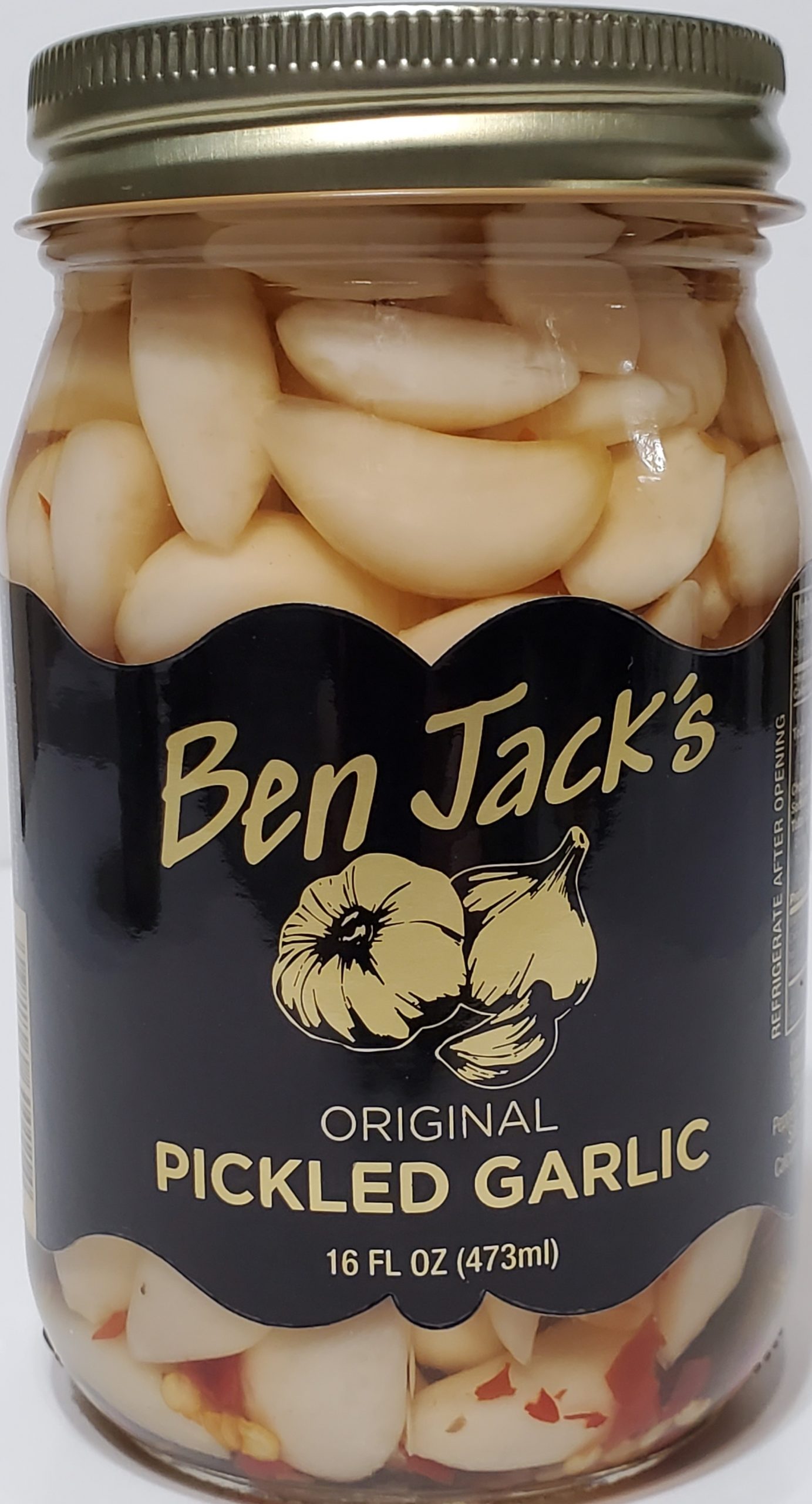 New!!! Original Pickled Garlic 16oz Ben Jack Larado